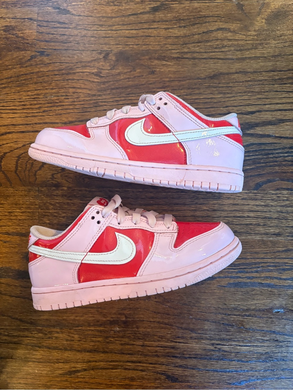 Nike Kids dunk low Sneakers in Pink, Red & White size 2